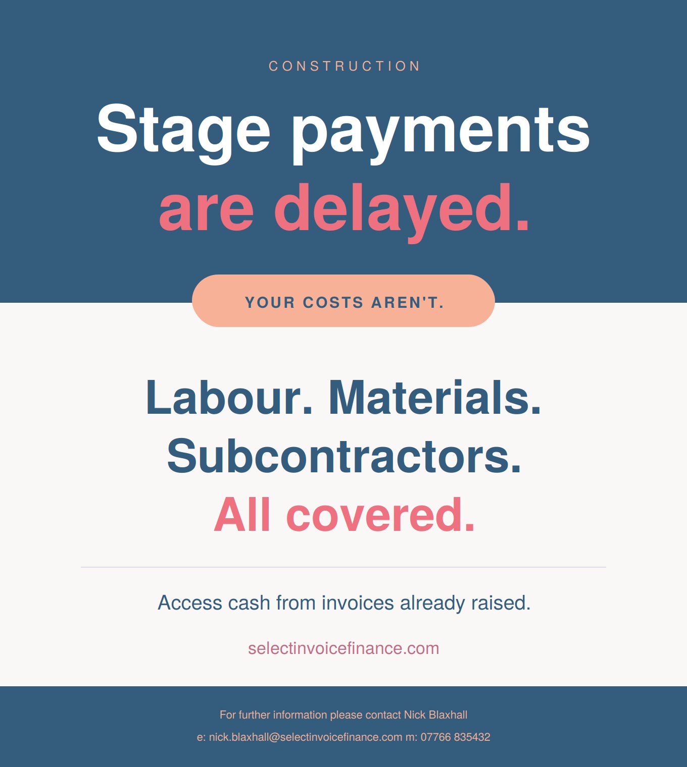 Construction cashflow, get paid for work already done