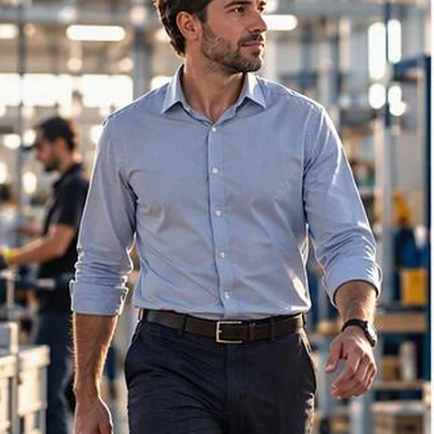 Manager walking through a workshop
